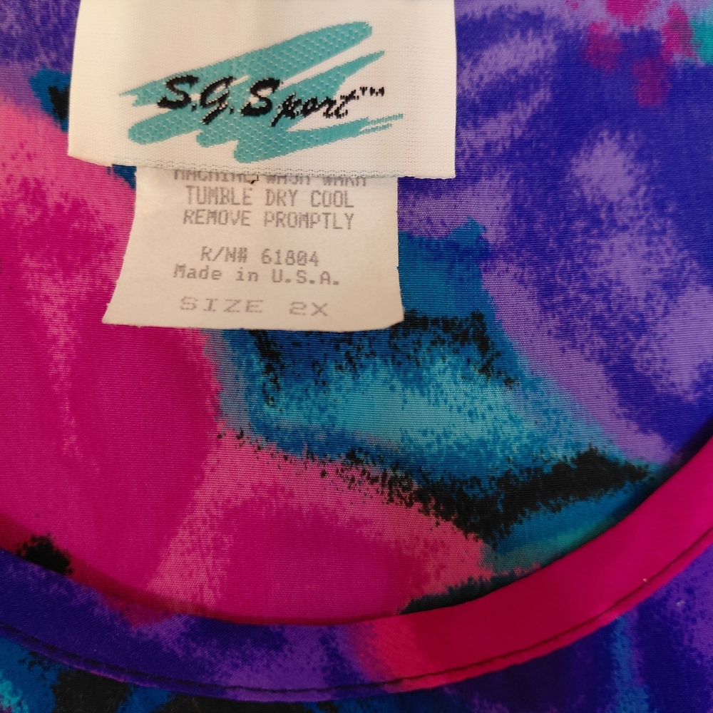 S.G. Sport Floral Tank Top - Pink, Purple, and Blue - Picture 3 of 4